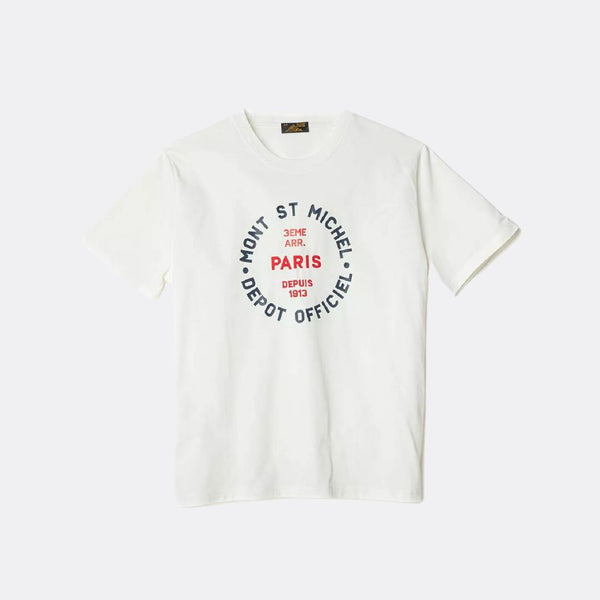 T-shirt Blanc Le Mont St Michel, Fabriqué En France, Coton Doux, Taille L Homme