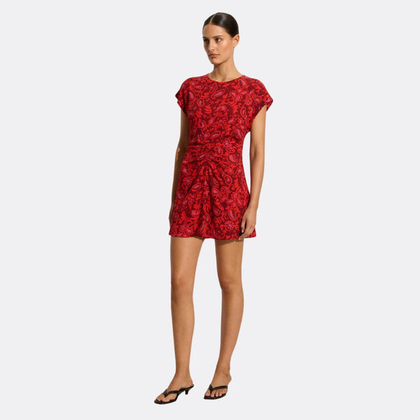 celestina mini dress Faithfull Calestina Mini Dress (Selcetta Paisley Red)