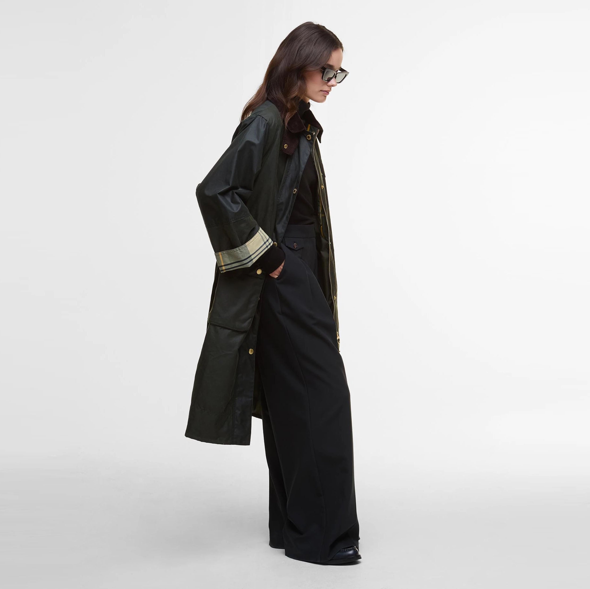 Good Neighbour | Barbour Milda Waxed Trench Coat (Fern + Sage +