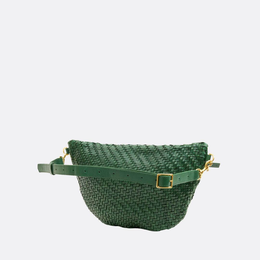 Good Neighbour Clare V. Grande Fanny Pack (Evergreen Woven Zig Zag)