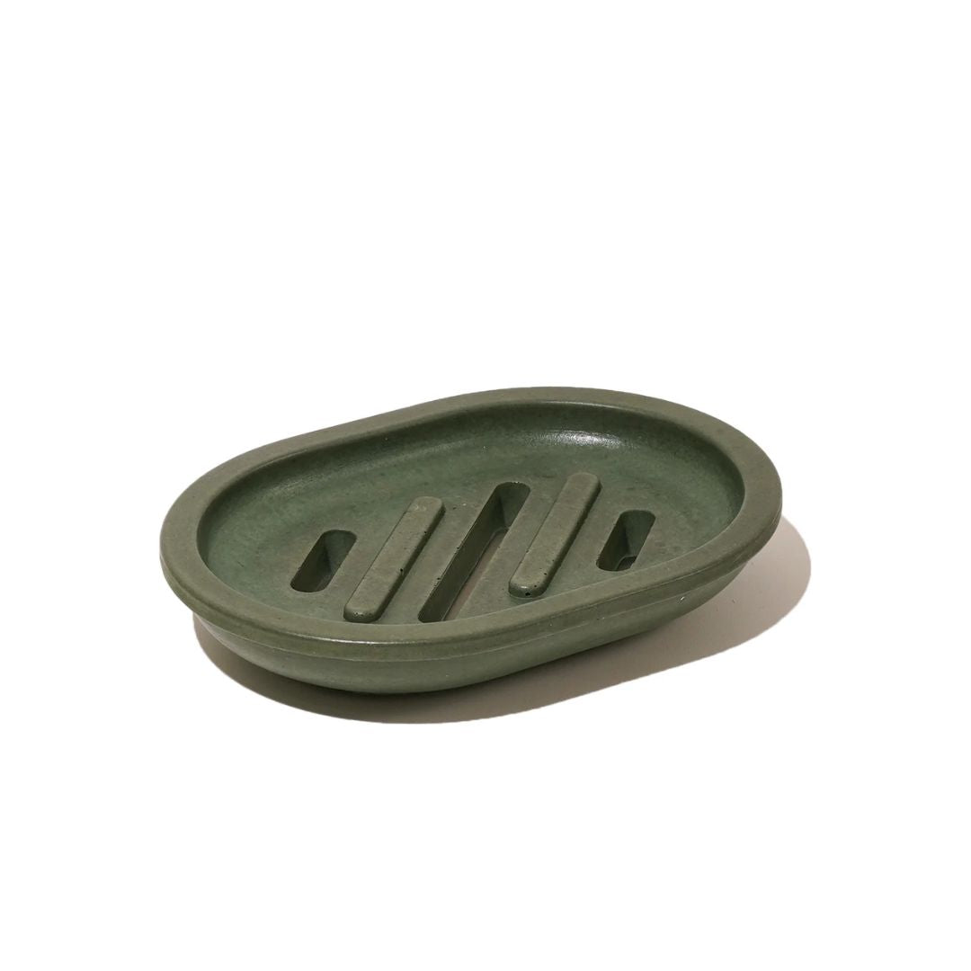 Good Neighbour EBB & FLOW Concrete Soap Dish (Moss Green)