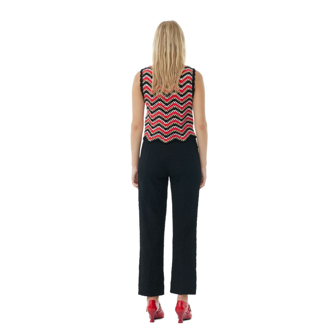 Good Neighbour | GANNI Cotton Crochet Vest (Racing Red)