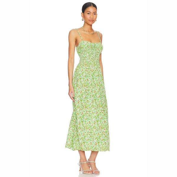 Good Neighbour | Faithfull Caprera Midi Dress (Green Floral)