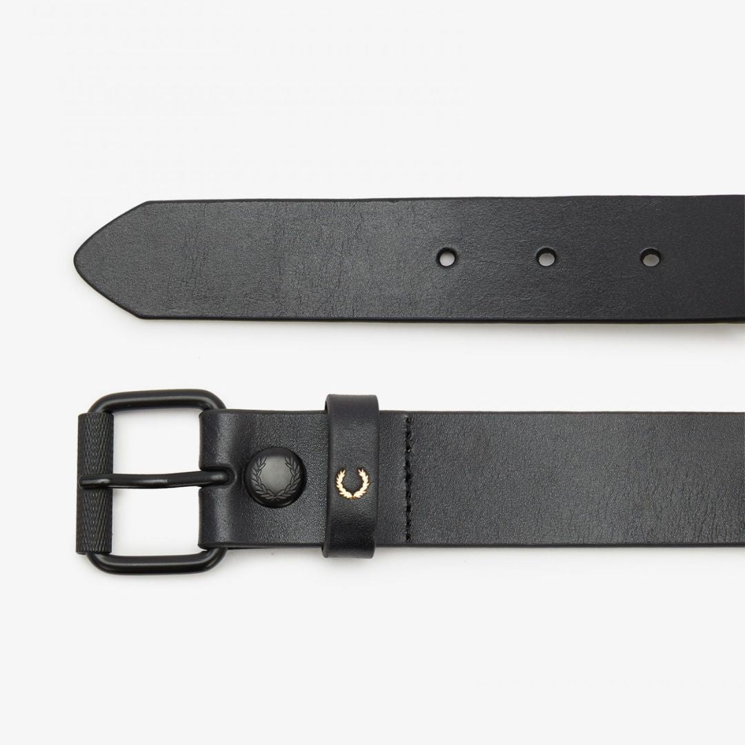 小物 FREDPERRY Burnished Leather Belt Good Neighbour | Fred Perry Burnished Leather Belt (Black)