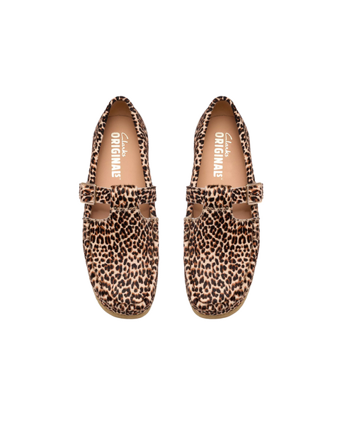 Good Neighbour | Clarks Womens Wallabee T-Bar (Leopard Print)