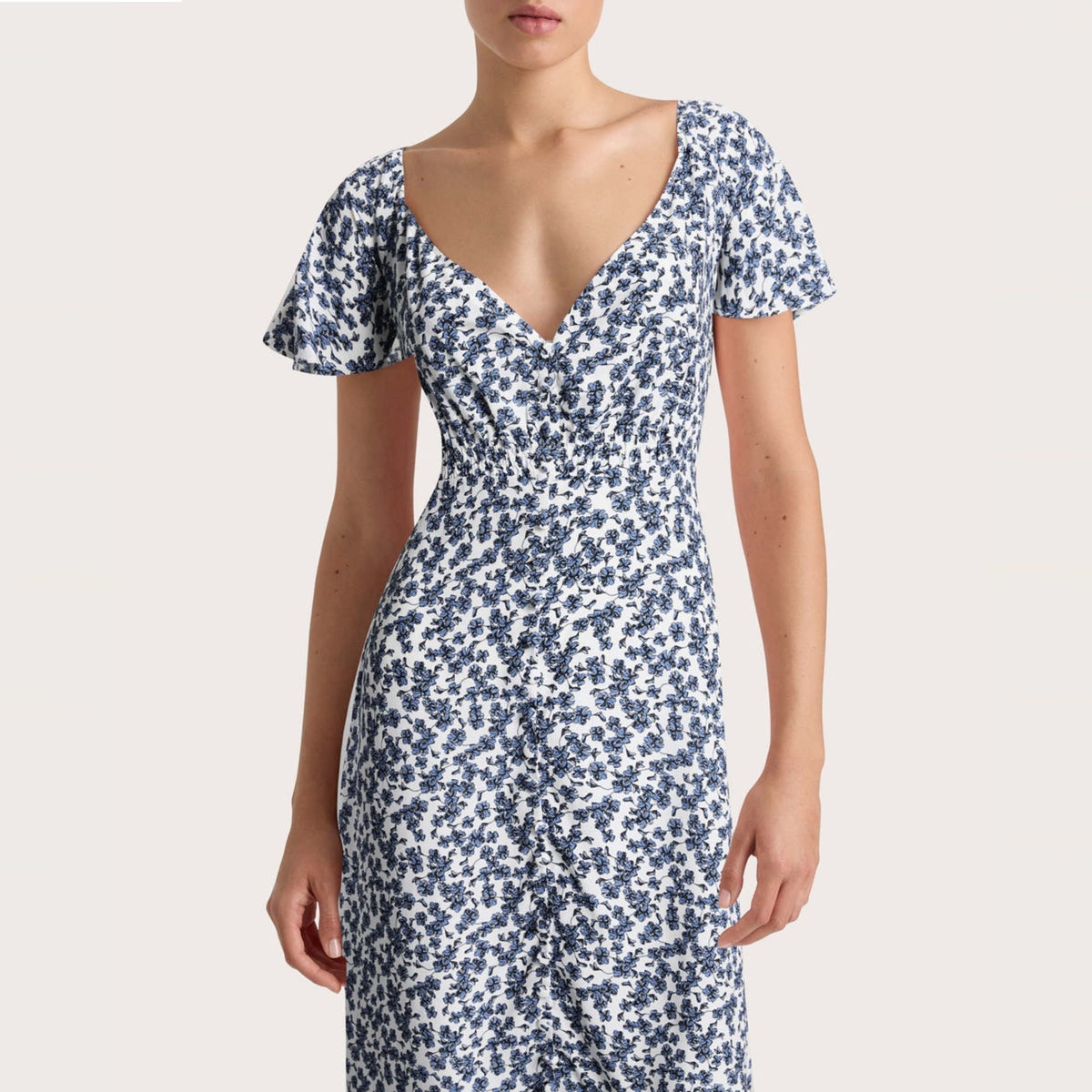 Good Neighbour | Faithfull The Brand Aurelia Midi Dress (Leilani + Mid Blue) Good Neighbour | Faithfull The Brand Aurelia Midi Dress (Leilani + Mid Blue)