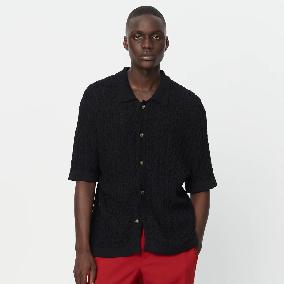 Garrett Knitted Shirt (Black)
