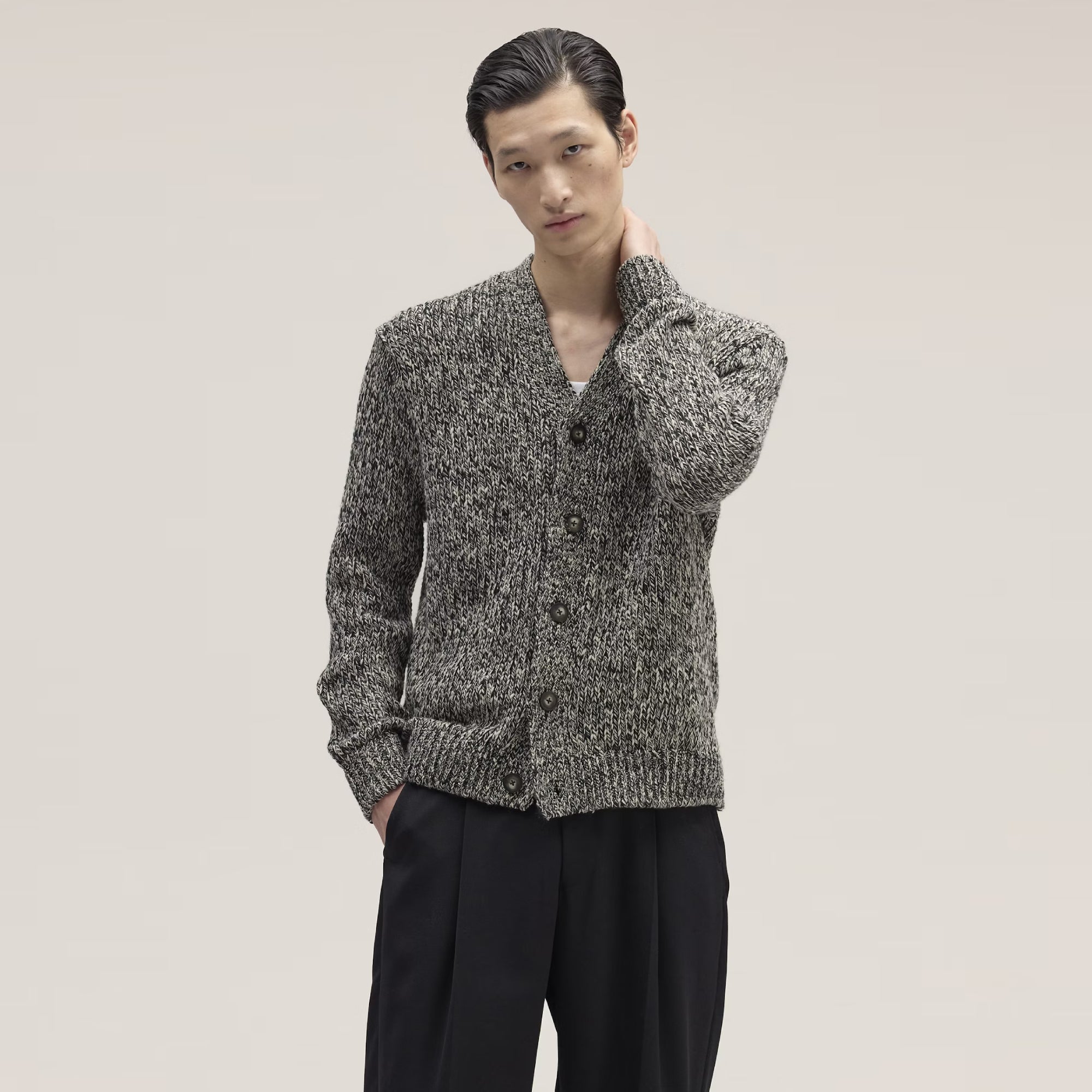 Good Neighbour | NN07 Mika 6620 Ultra-Soft Cardigan (Black Mouliné)