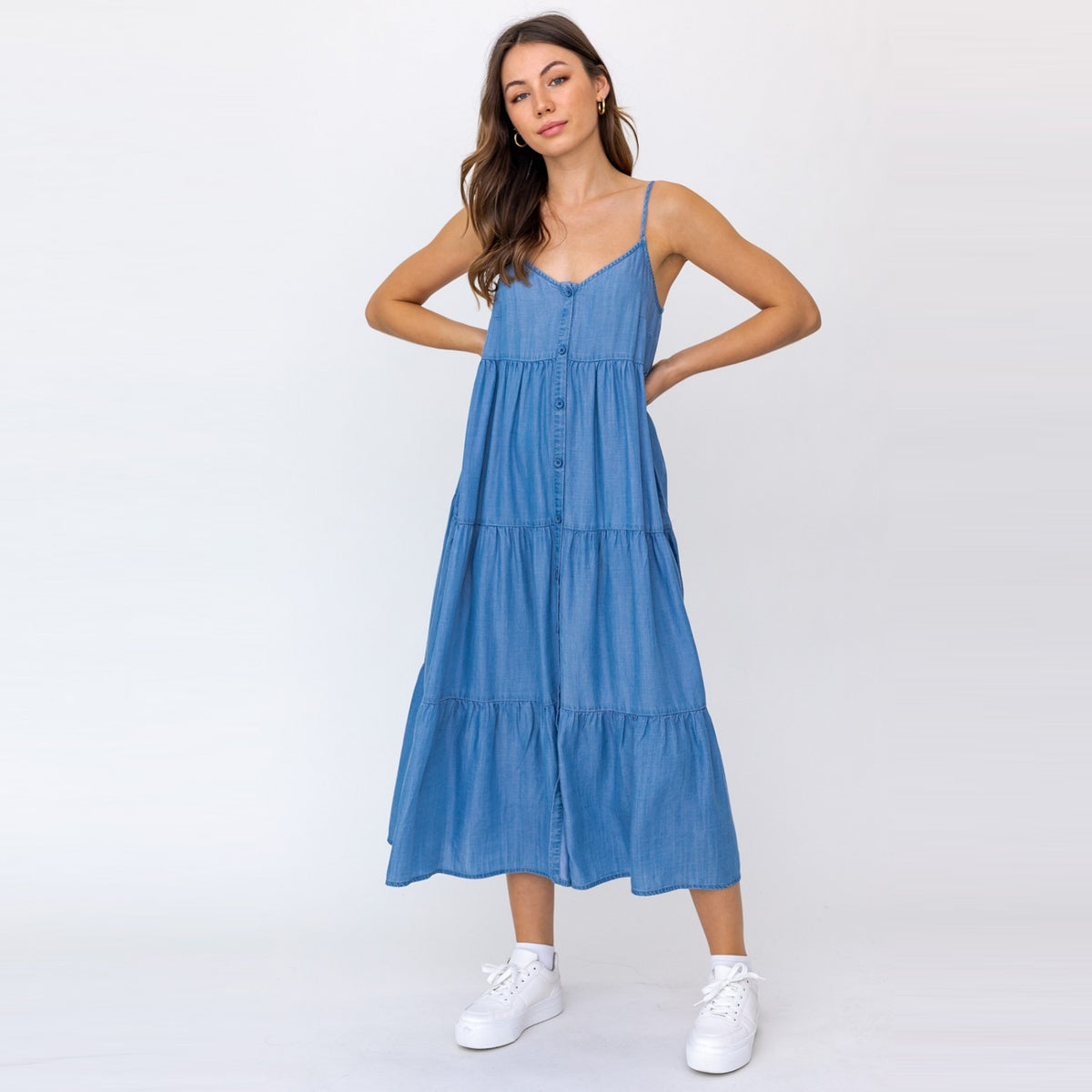 Good Neighbour | Les Lis Denim Maxi Dress Good Neighbour | Les Lis Denim Maxi Dress