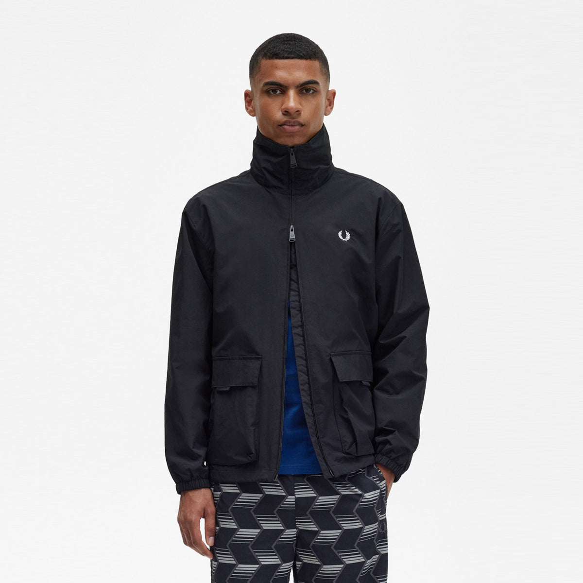 Good Neighbour | Fred Perry Patch Pocket Zip Through Jacket (Black)