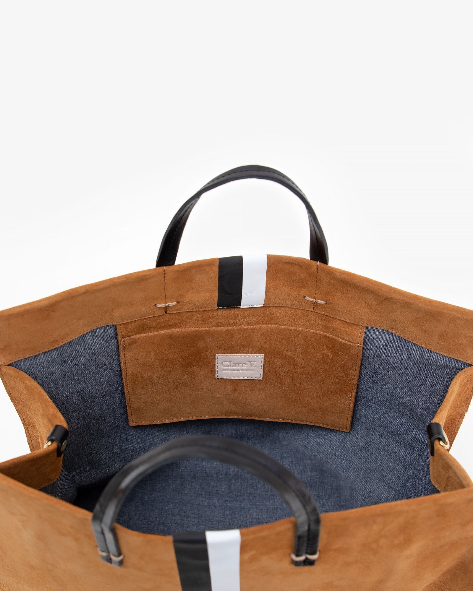 v suede tote