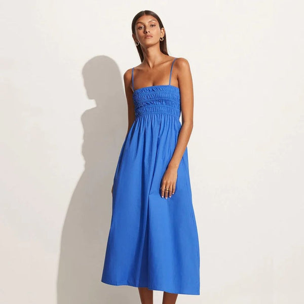 faithfull the brand blue midi dress Palomar Midi Dress