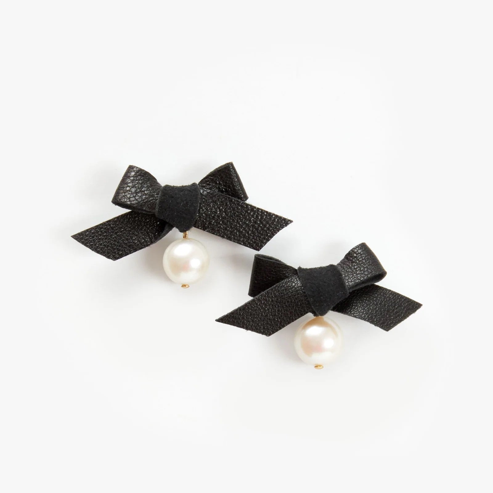 Black Ribbon Bow 3 Drop Earrings